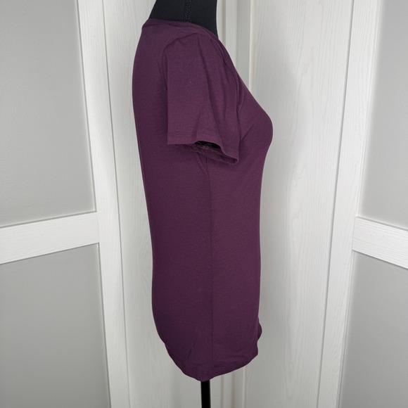 Cielo Plum ‎ Heather Short Sleeve Stretch Tee | Size S Cotton Blend T-Shirt NWT - Picture 2 of 6
